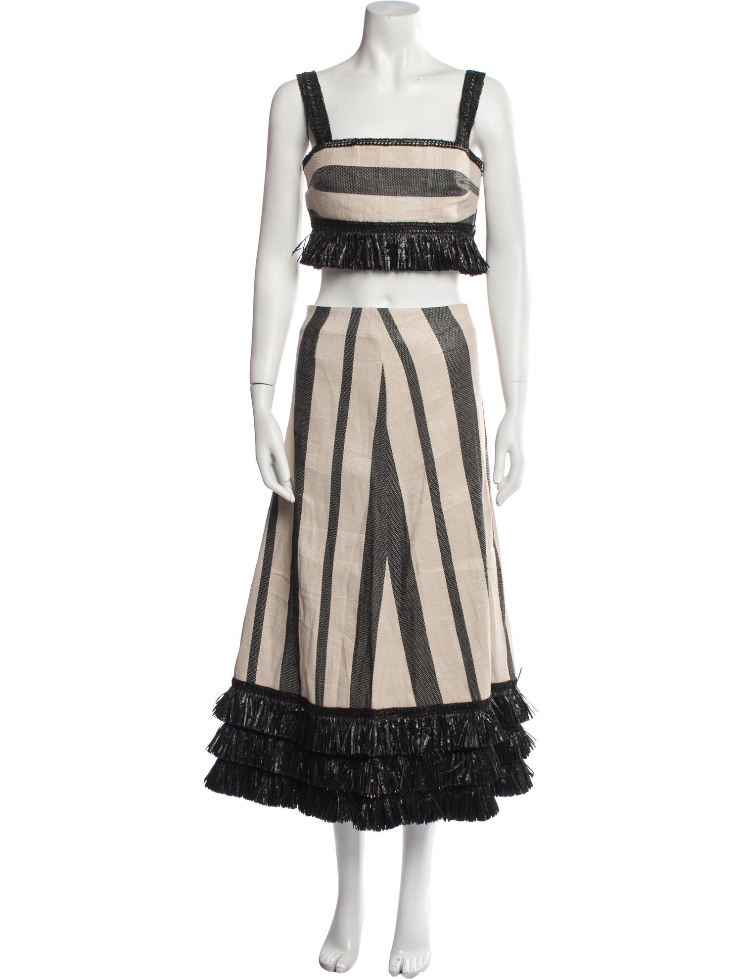 Simkhai Striped Knee-Length Skirt