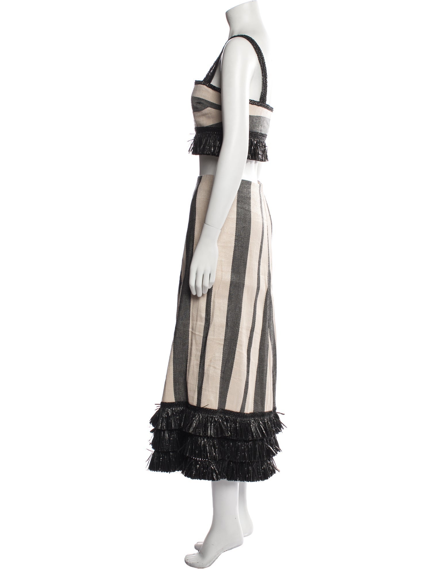 Simkhai Striped Knee-Length Skirt