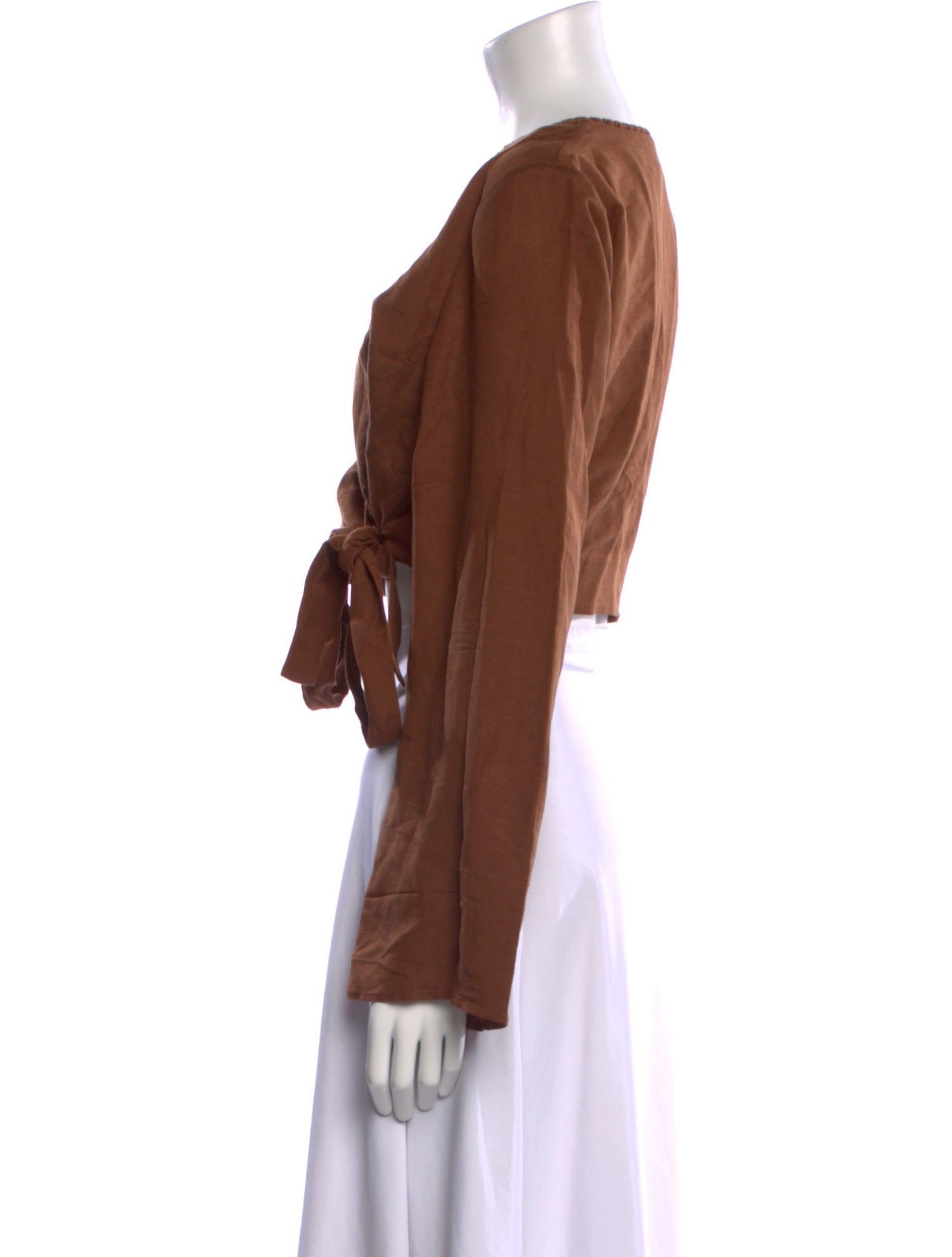 Simkhai V-Neck Long Sleeve Crop Top