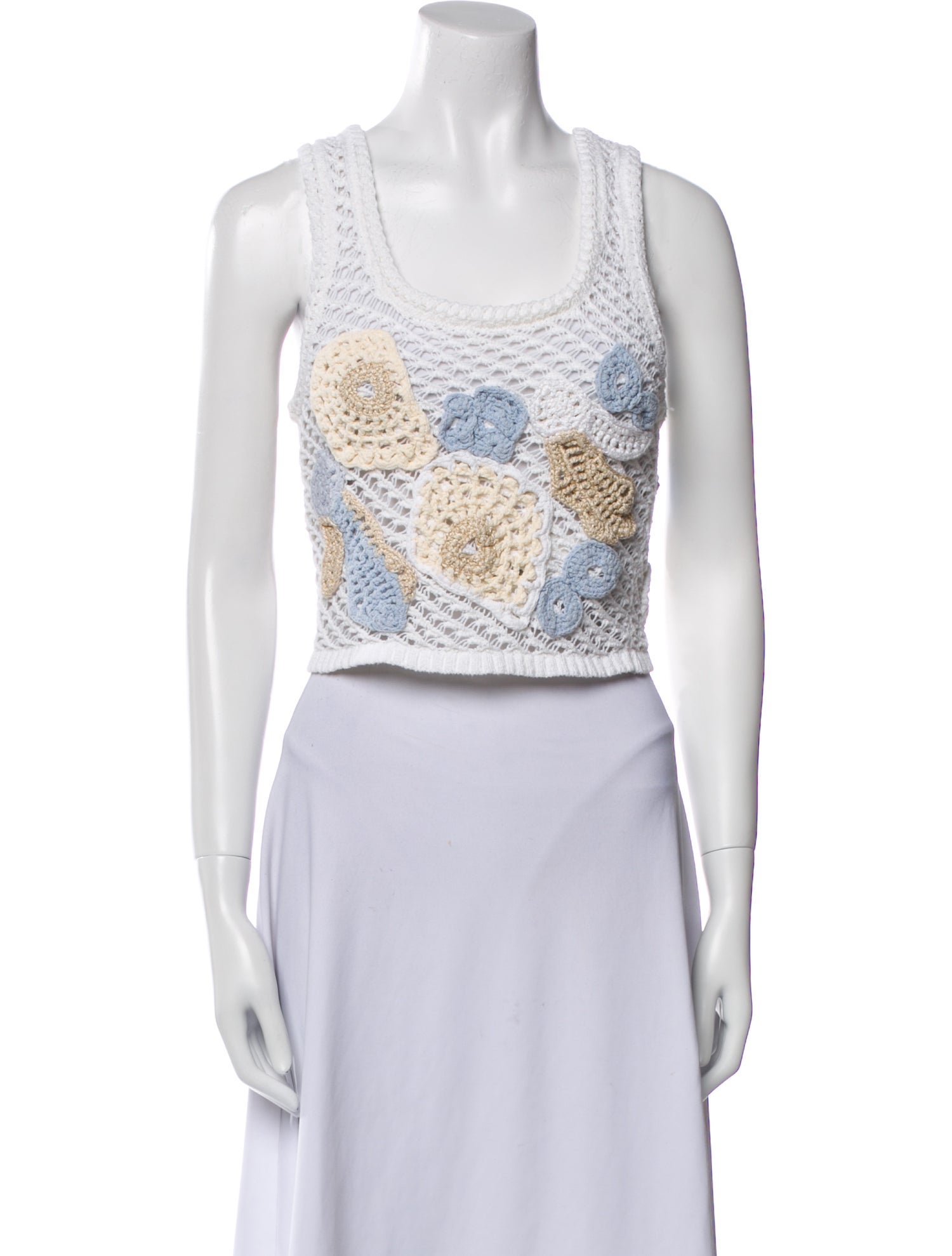 Simkhai Printed Scoop Neck Crop Top