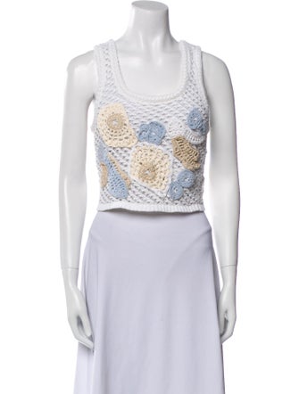 Simkhai Printed Scoop Neck Crop Top