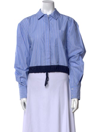 Simkhai Striped Long Sleeve Crop Top