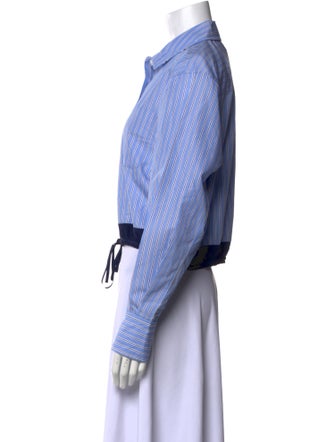 Simkhai Striped Long Sleeve Crop Top