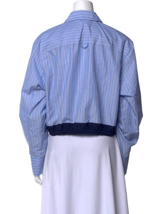 Simkhai Striped Long Sleeve Crop Top