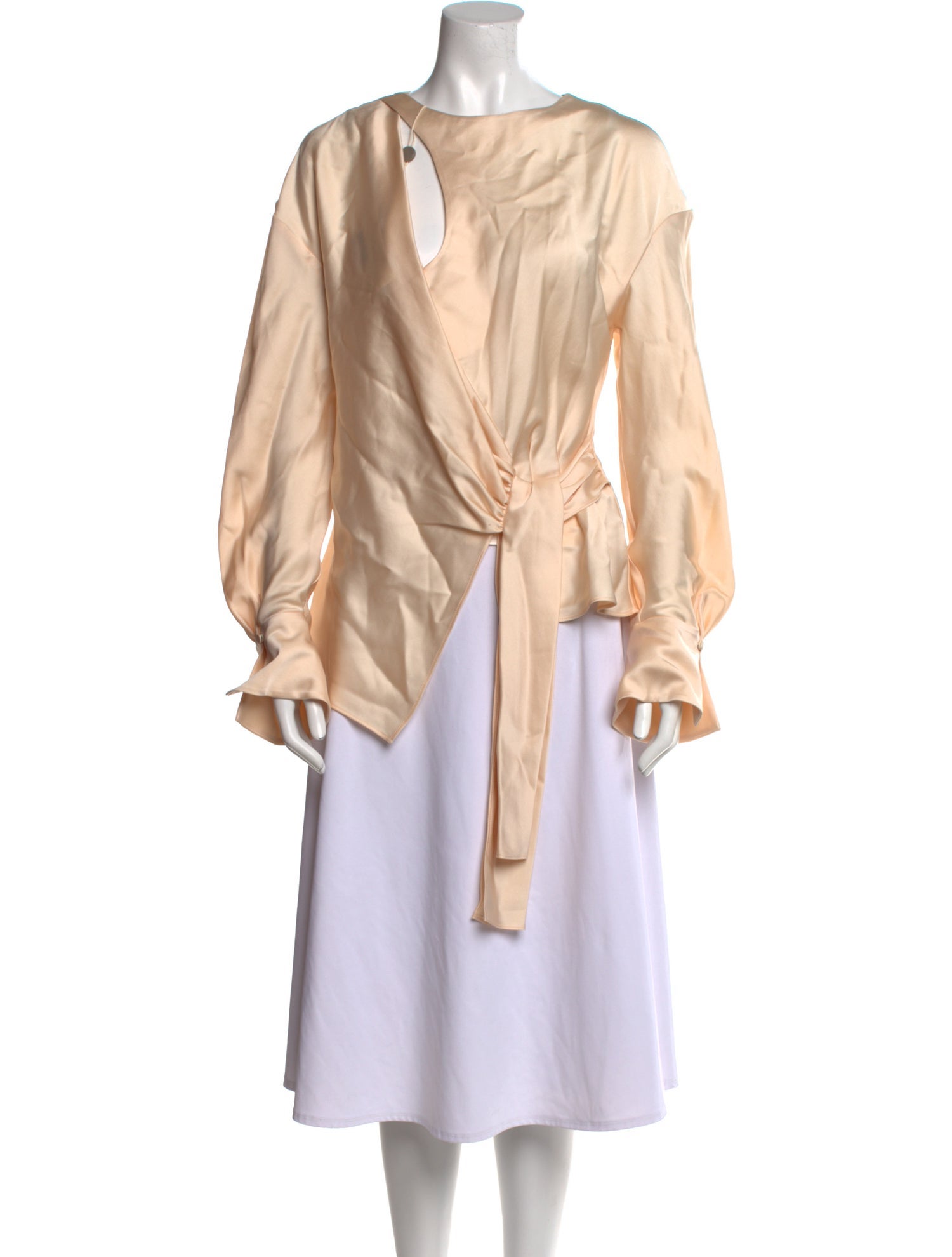 Simkhai Bateau Neckline Long Sleeve Blouse