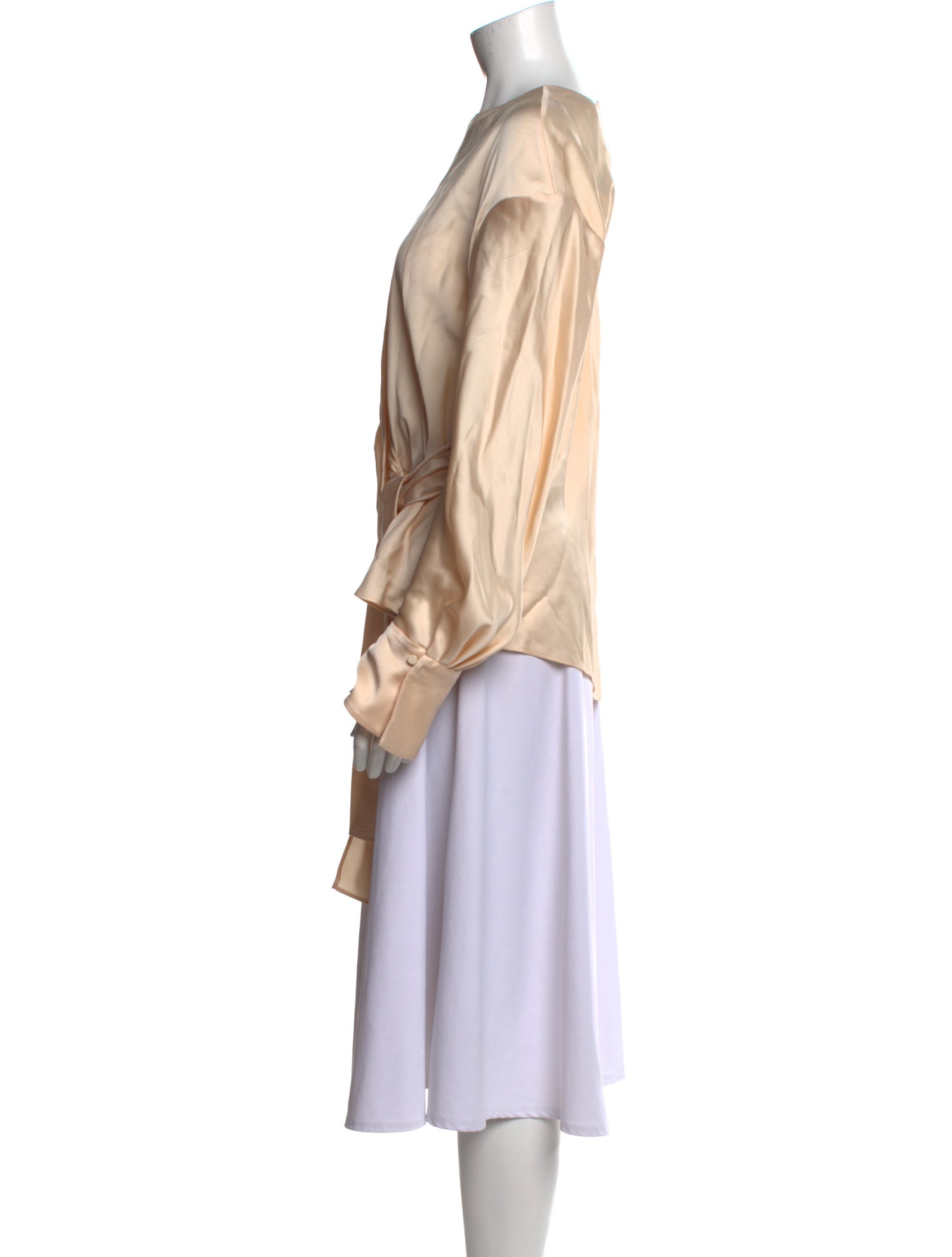 Simkhai Bateau Neckline Long Sleeve Blouse