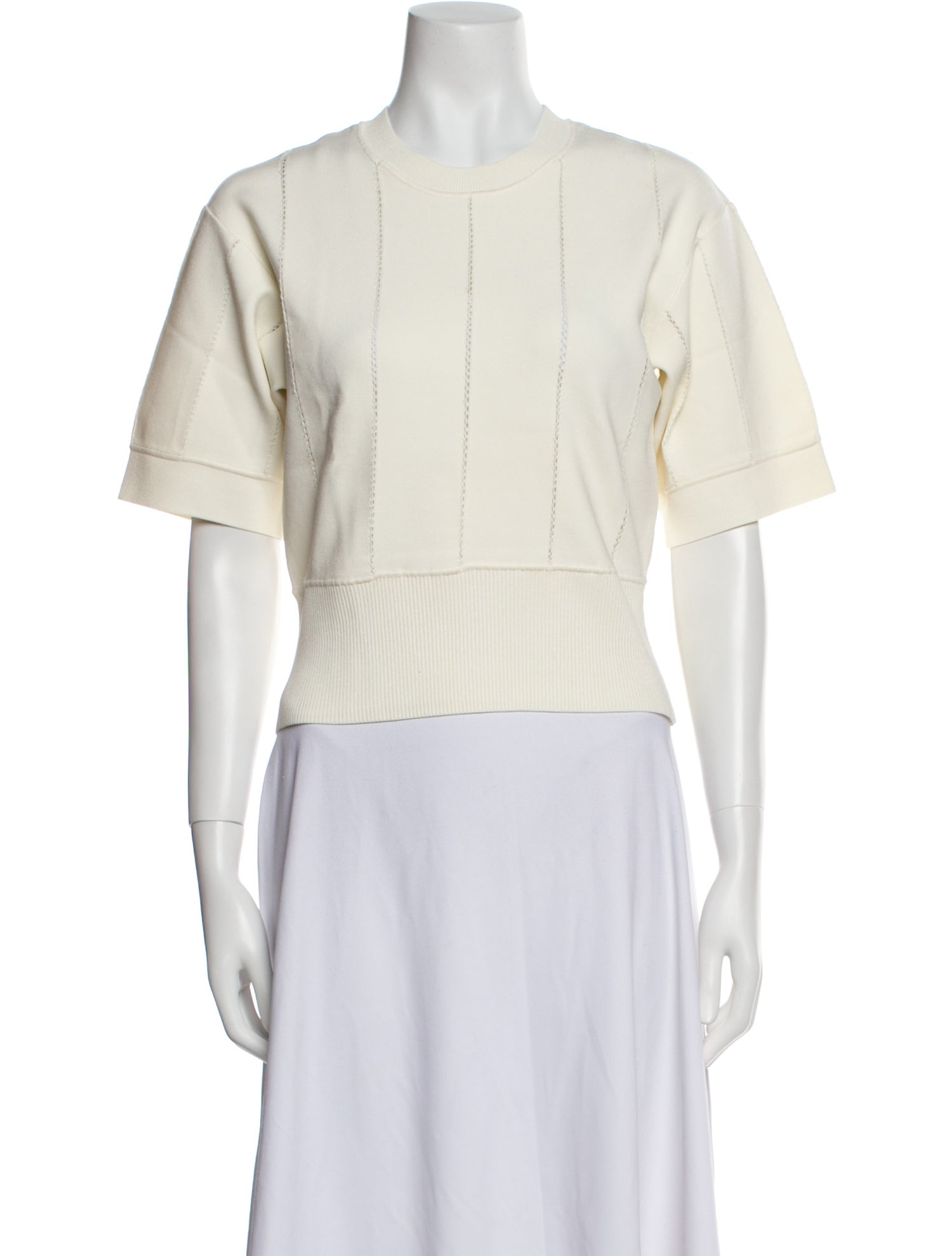 Simkhai Crew Neck Short Sleeve Crop Top