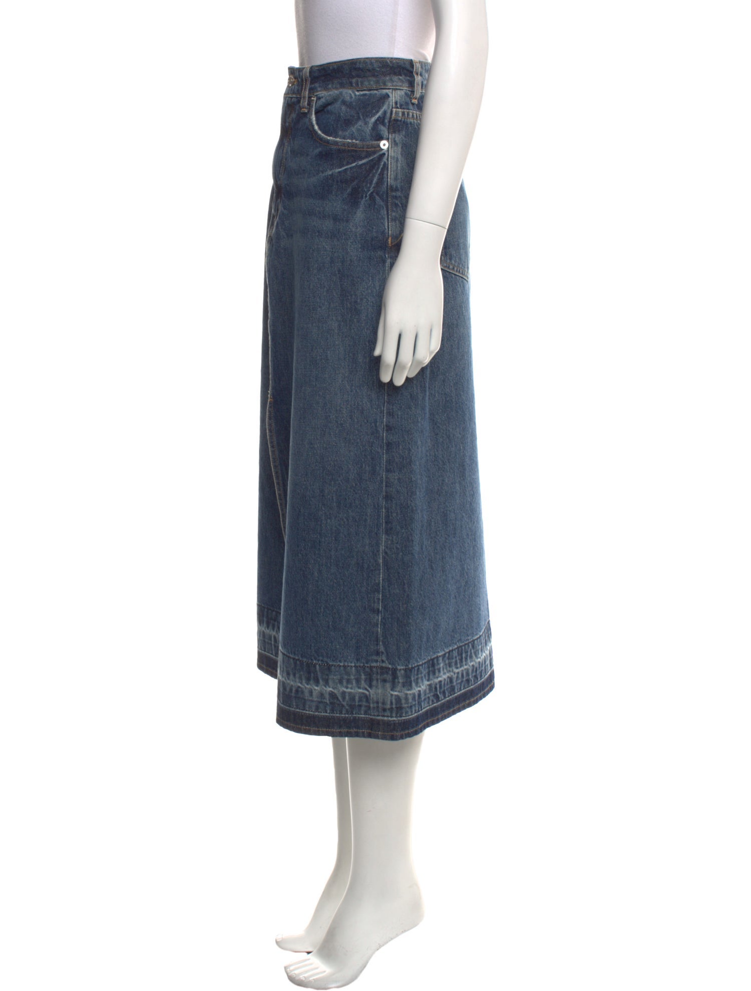 Simkhai Distressed Accents Midi Length Skirt