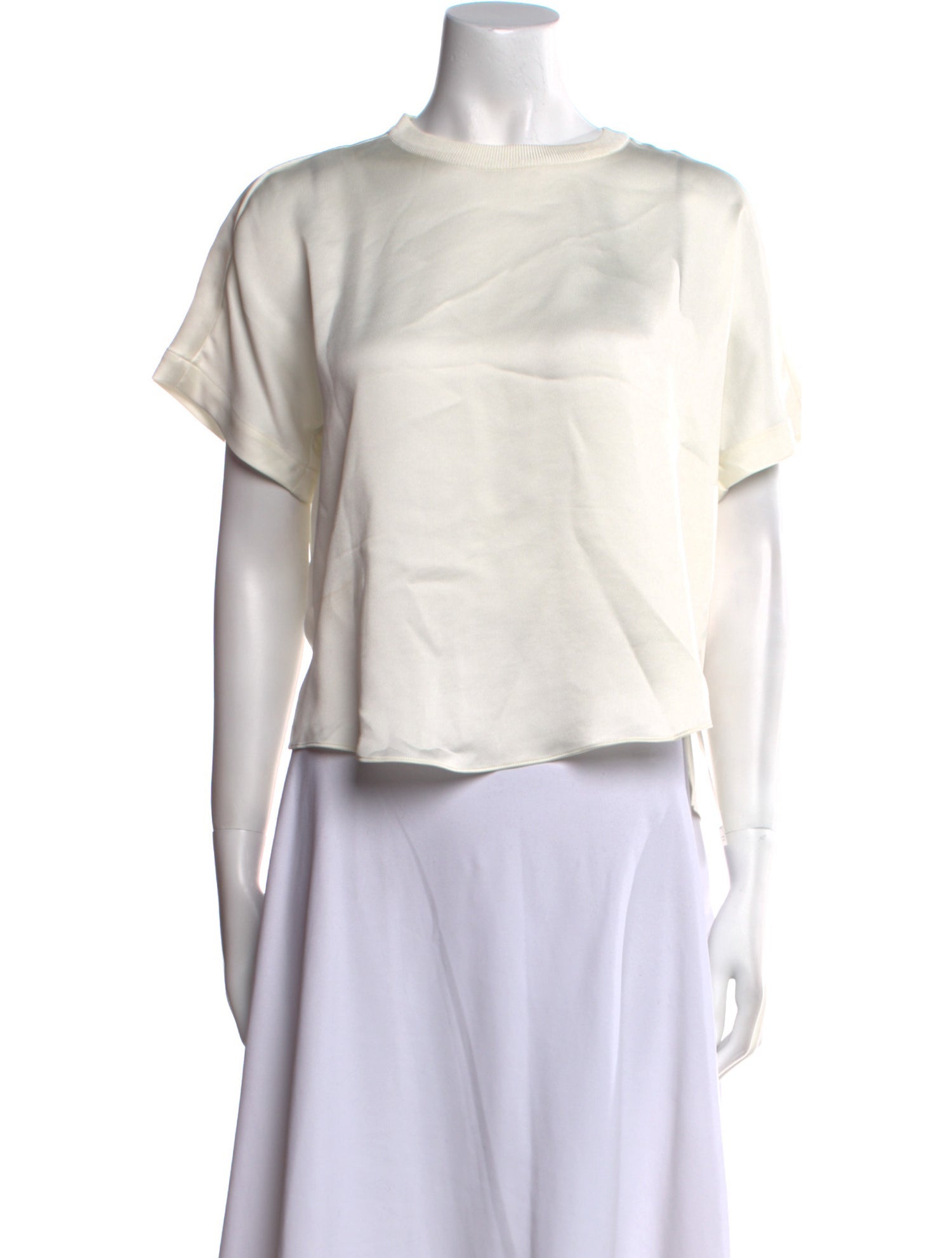 Simkhai Bateau Neckline Short Sleeve Crop Top