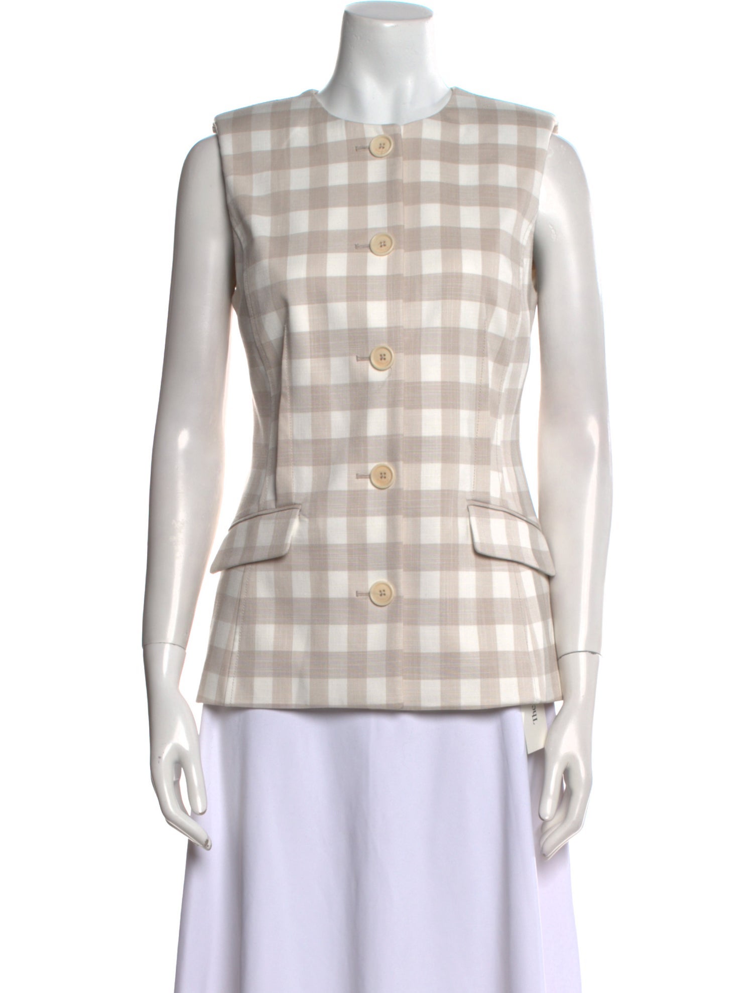 Simkhai Plaid Print Crew Neck Top w/ Tags