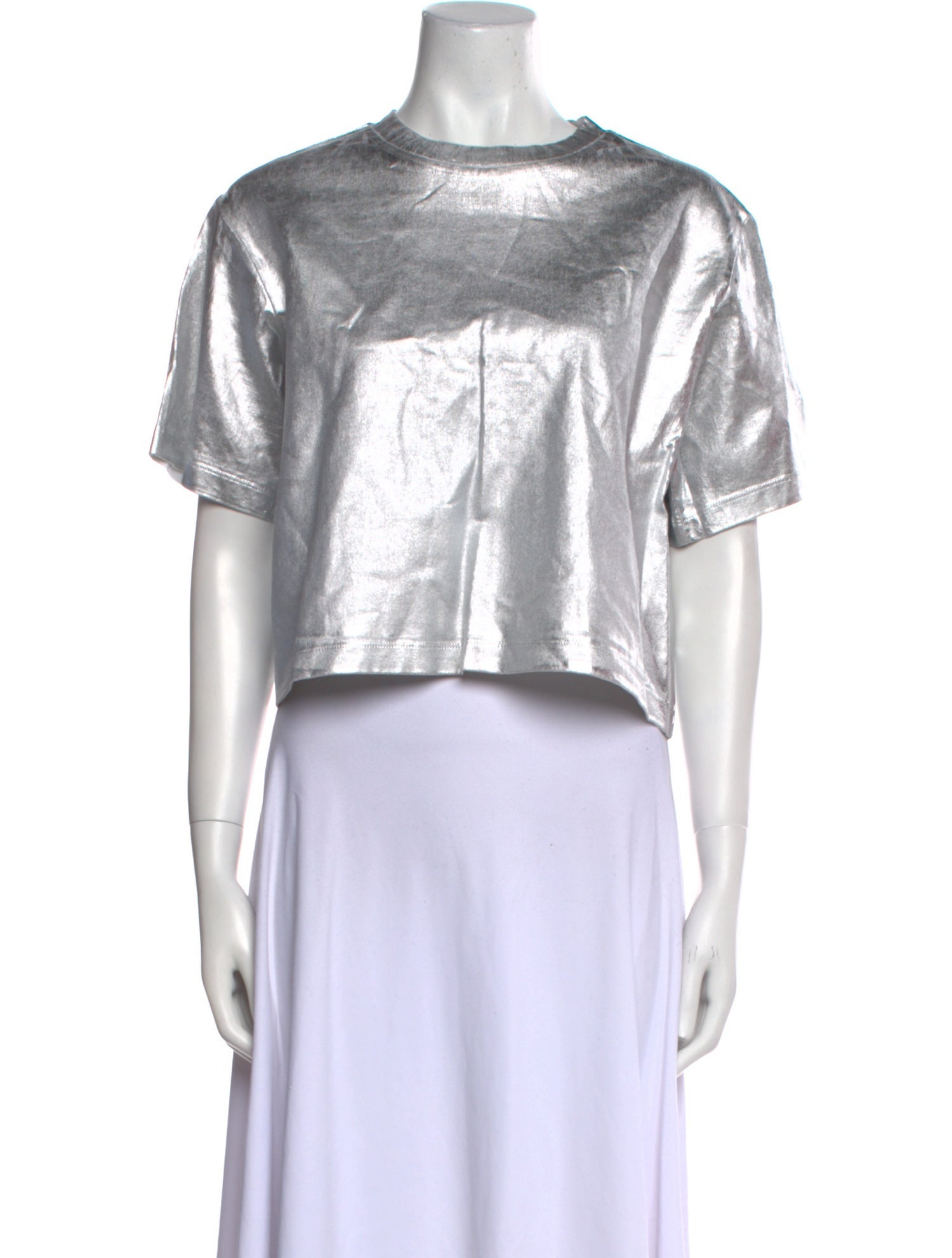 Simkhai Crew Neck Short Sleeve Crop Top