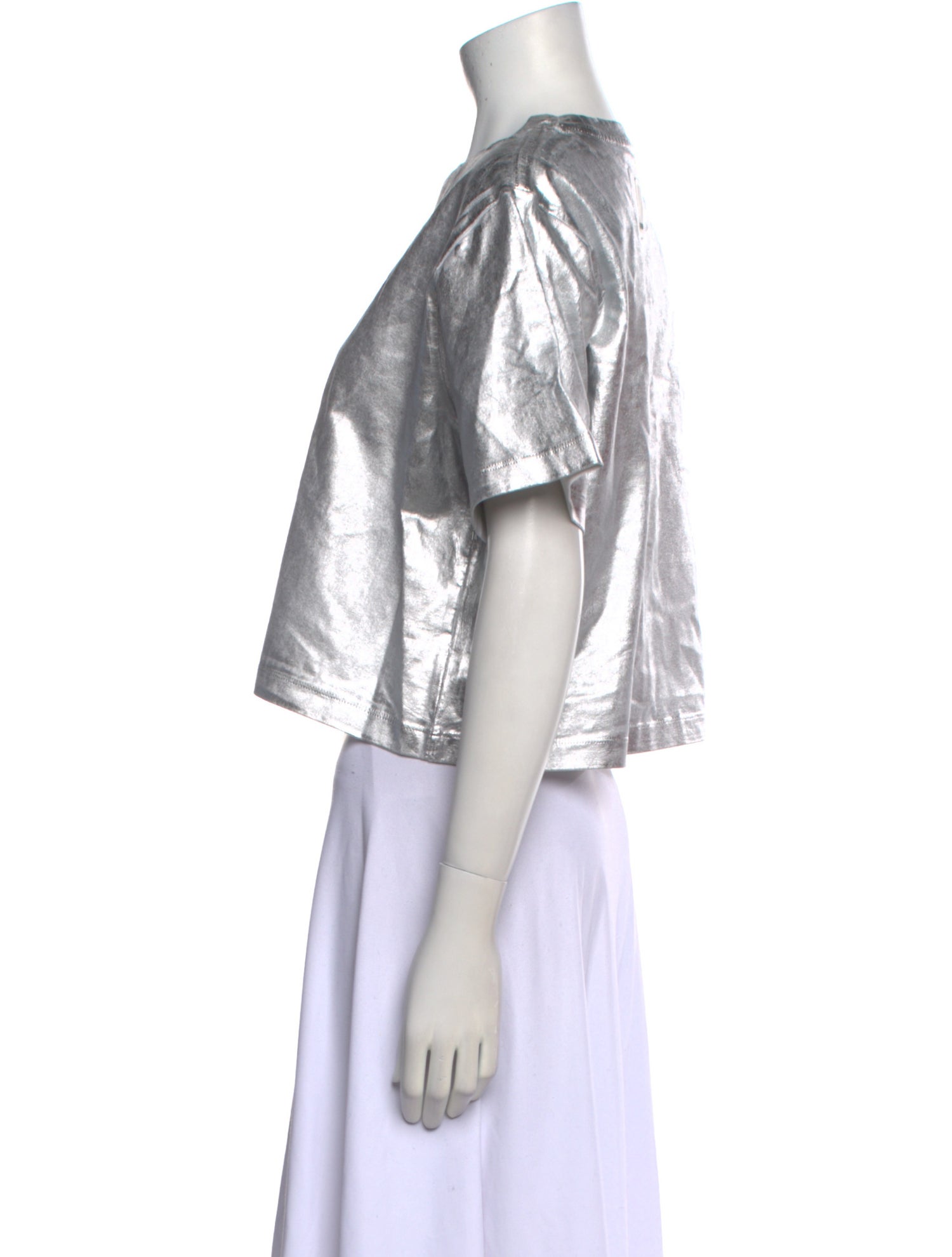 Simkhai Crew Neck Short Sleeve Crop Top