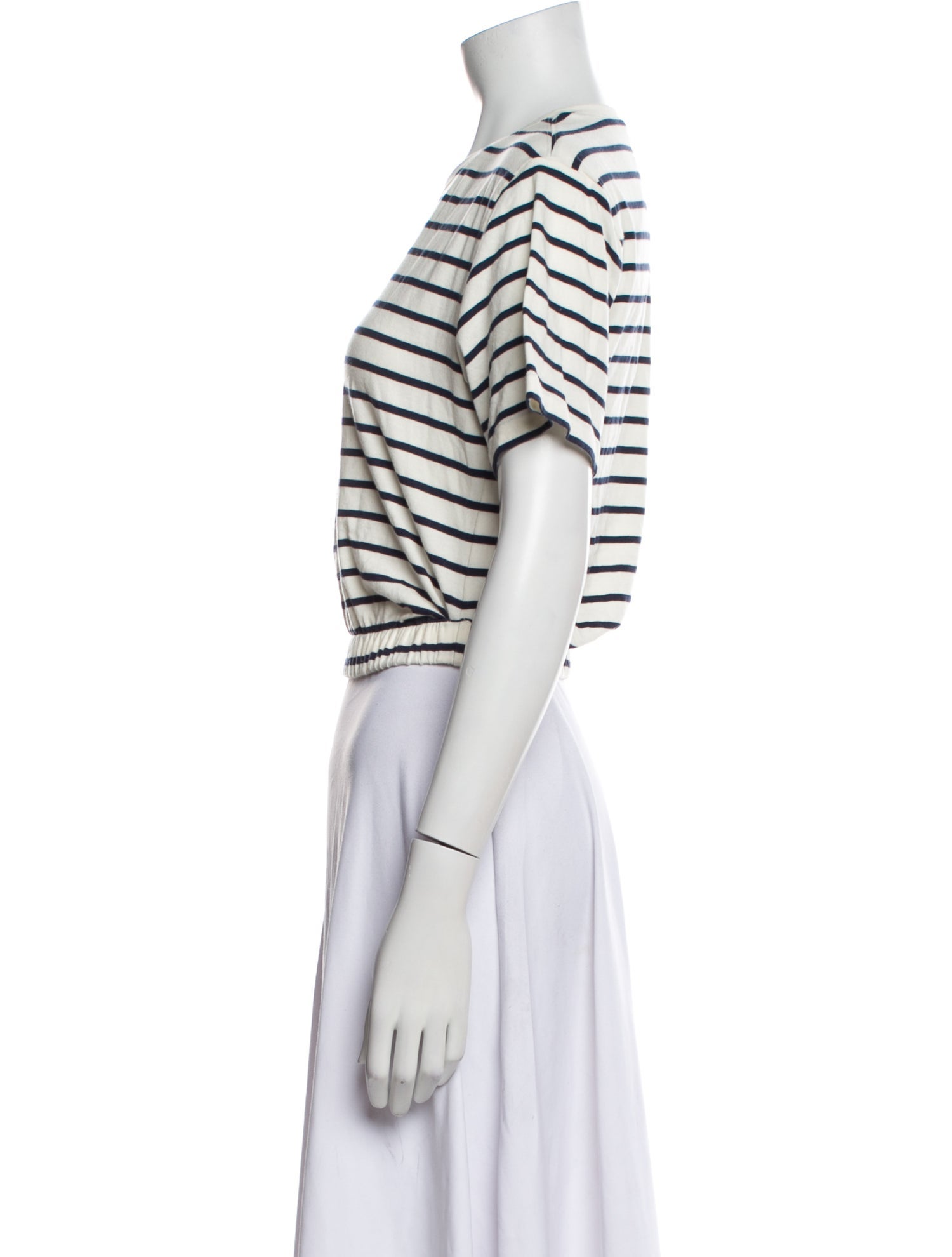 Simkhai Striped Crew Neck Crop Top