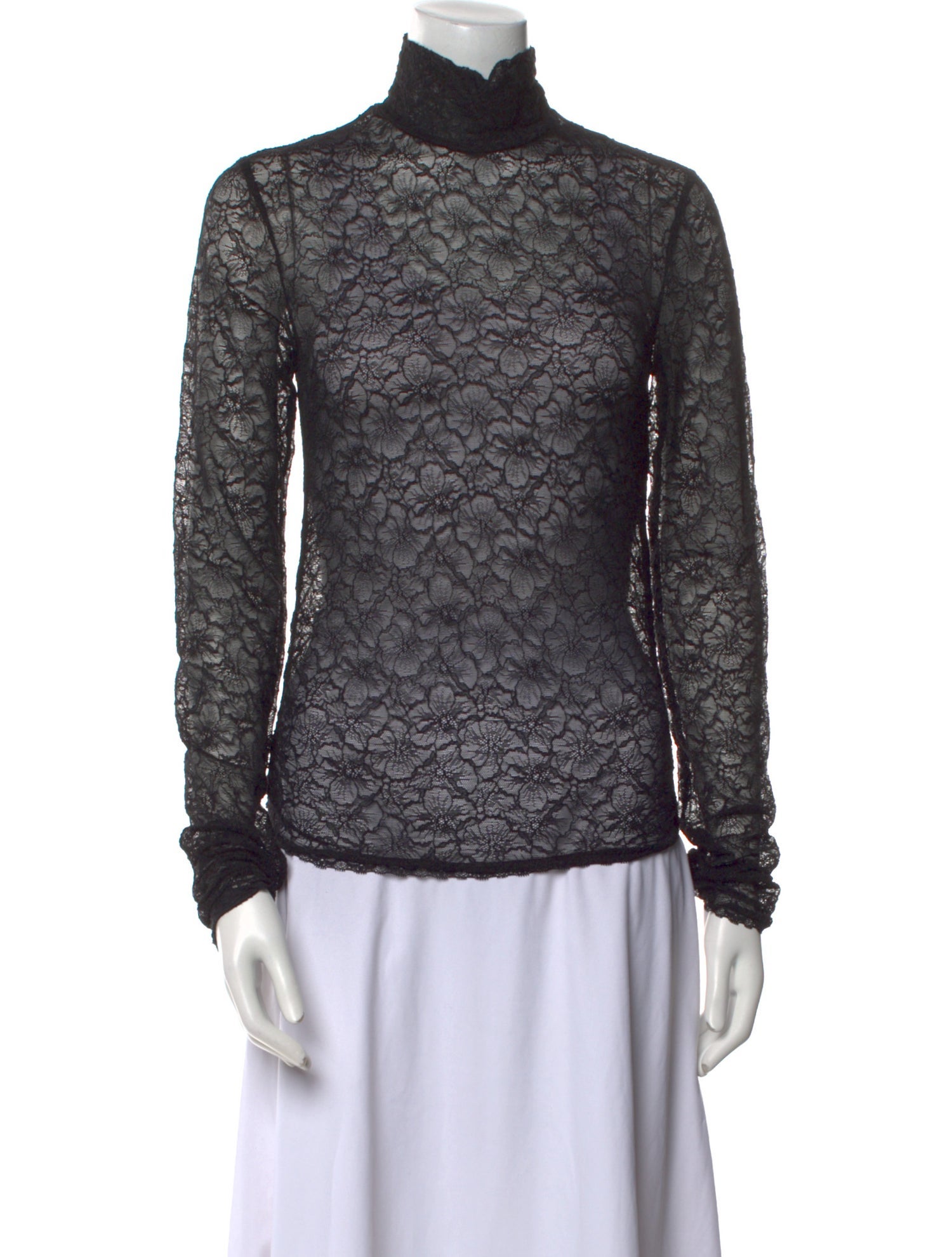Simkhai Lace Pattern Turtleneck Sweatshirt