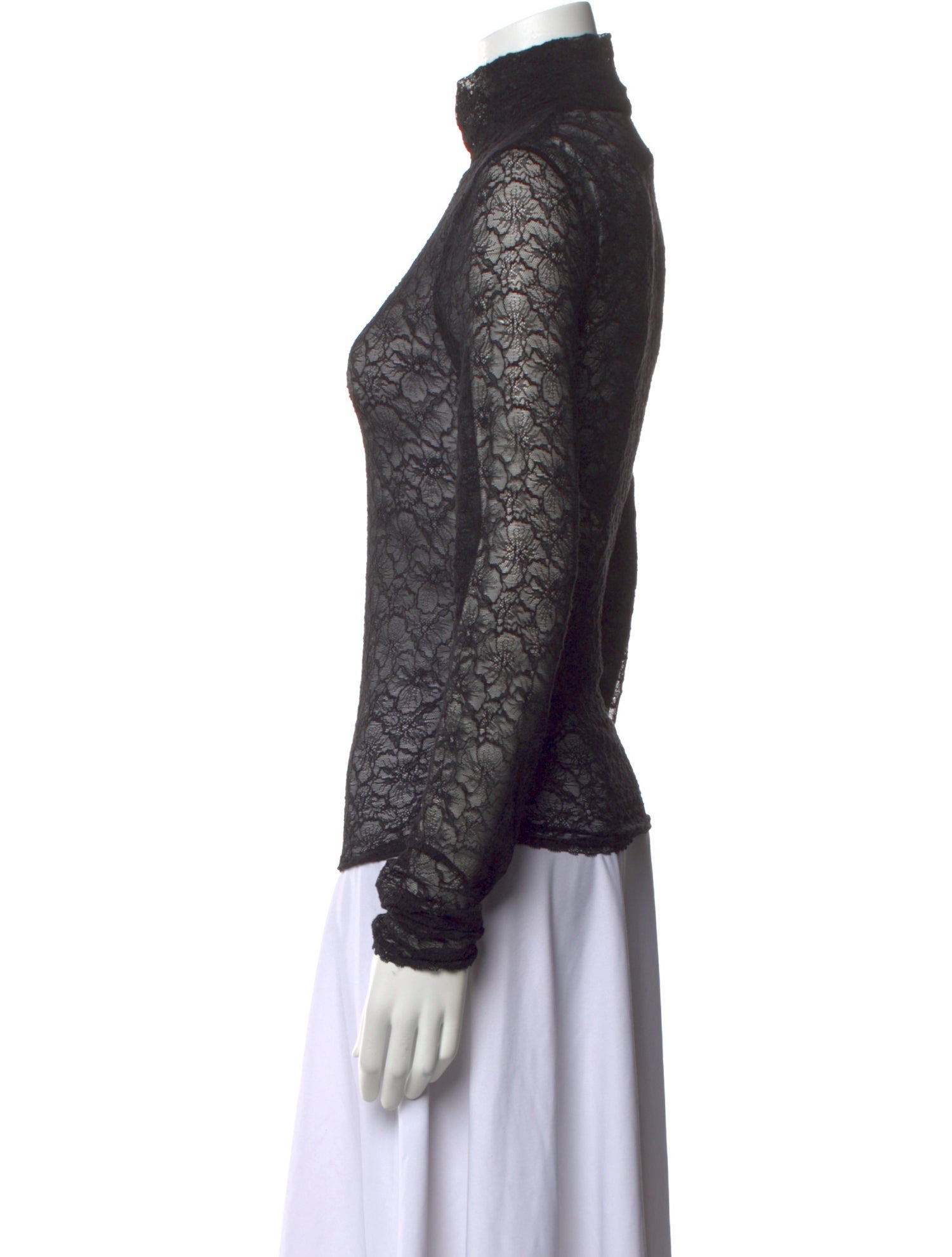 Simkhai Lace Pattern Turtleneck Sweatshirt