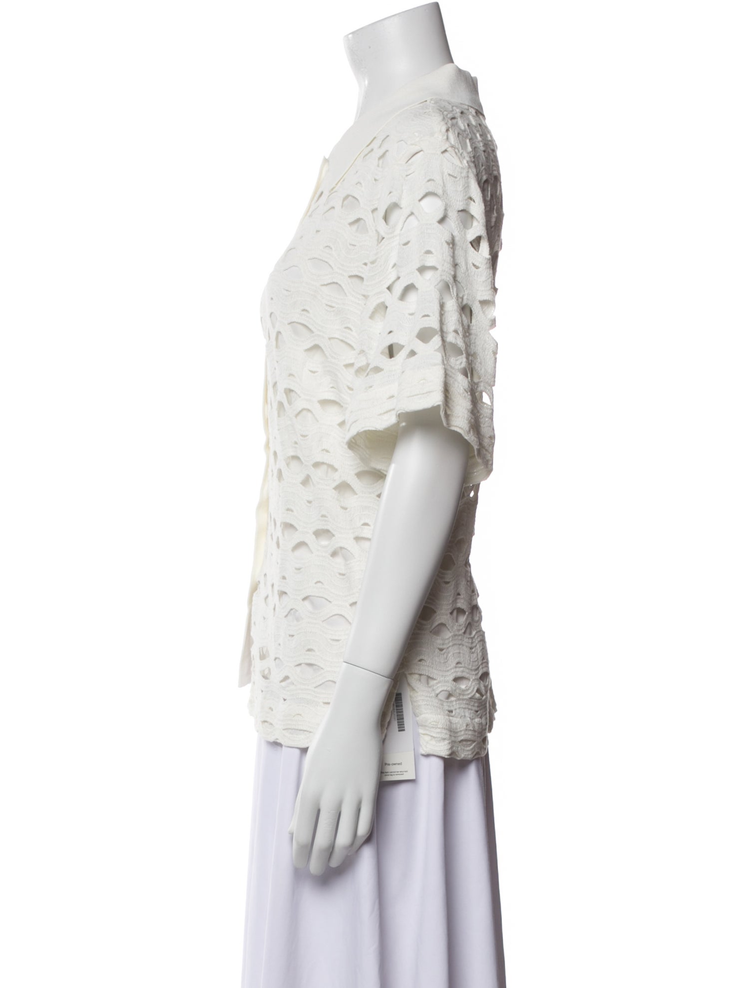 Simkhai Lace Pattern Short Sleeve Button-Up Top w/ Tags