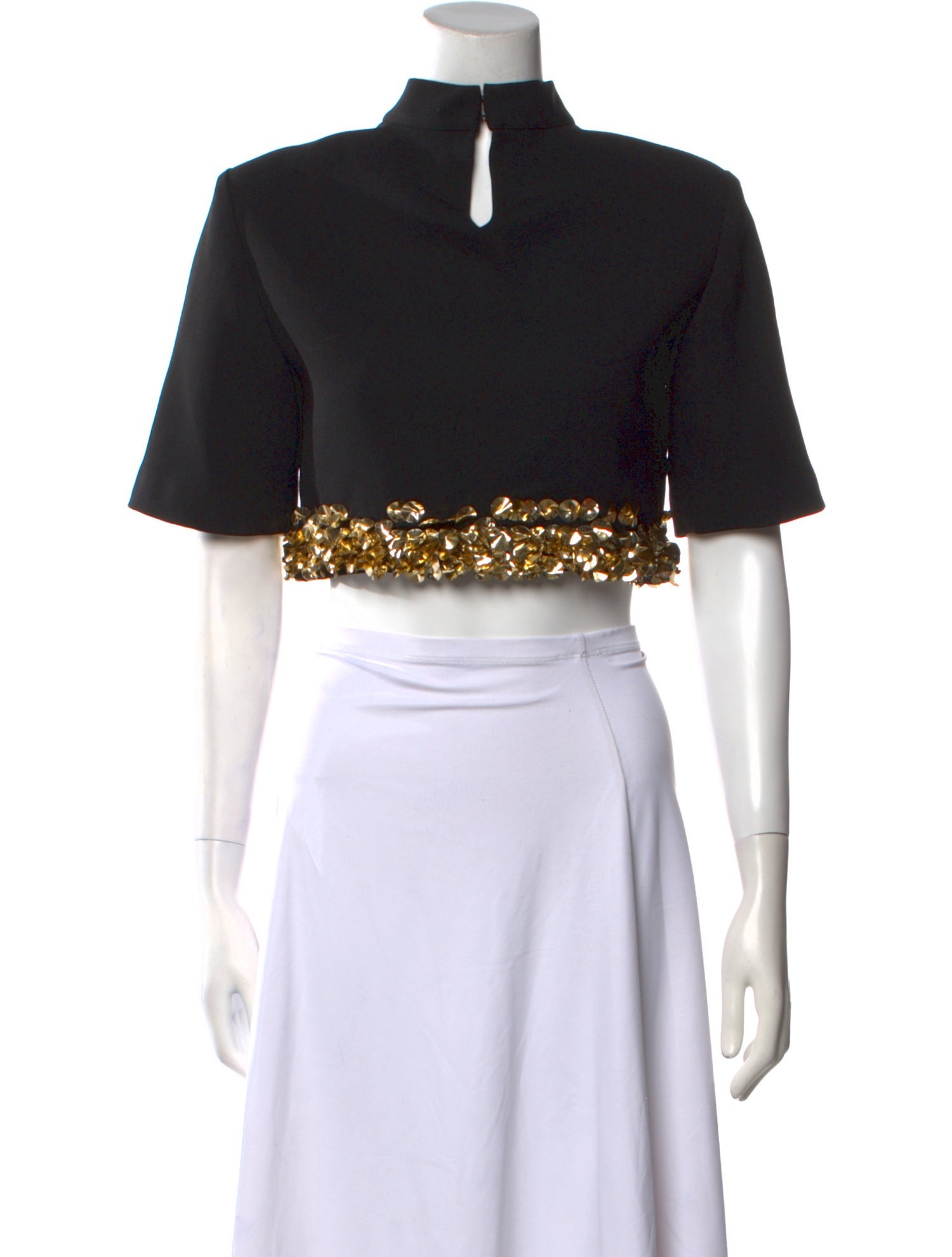 Simkhai Mock Neck Short Sleeve Crop Top