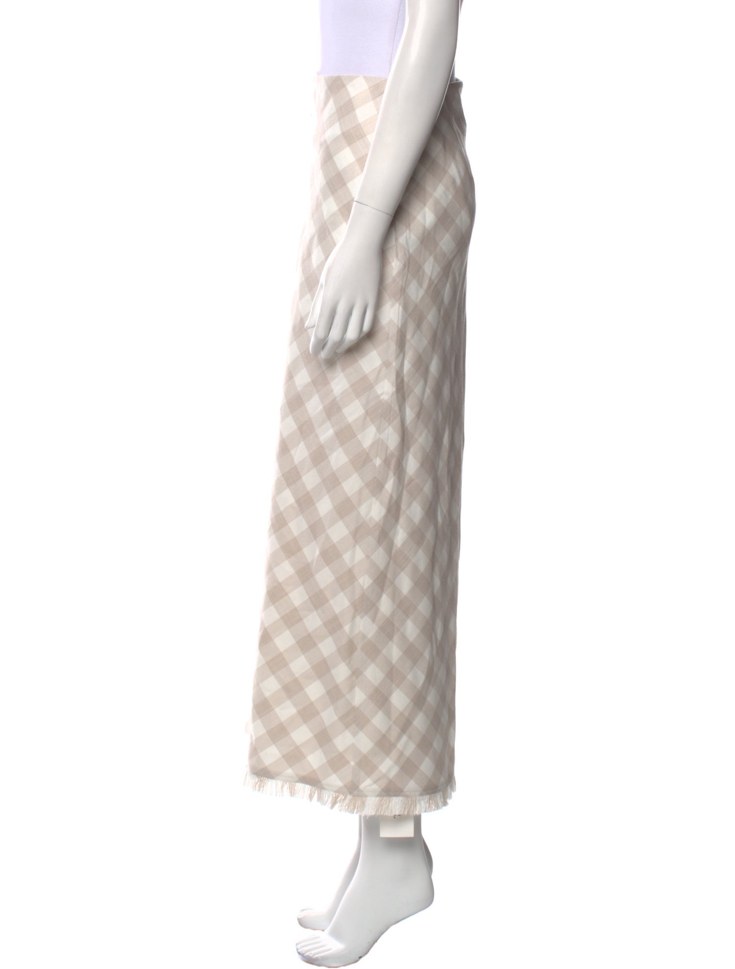 Simkhai Plaid Print Midi Length Skirt