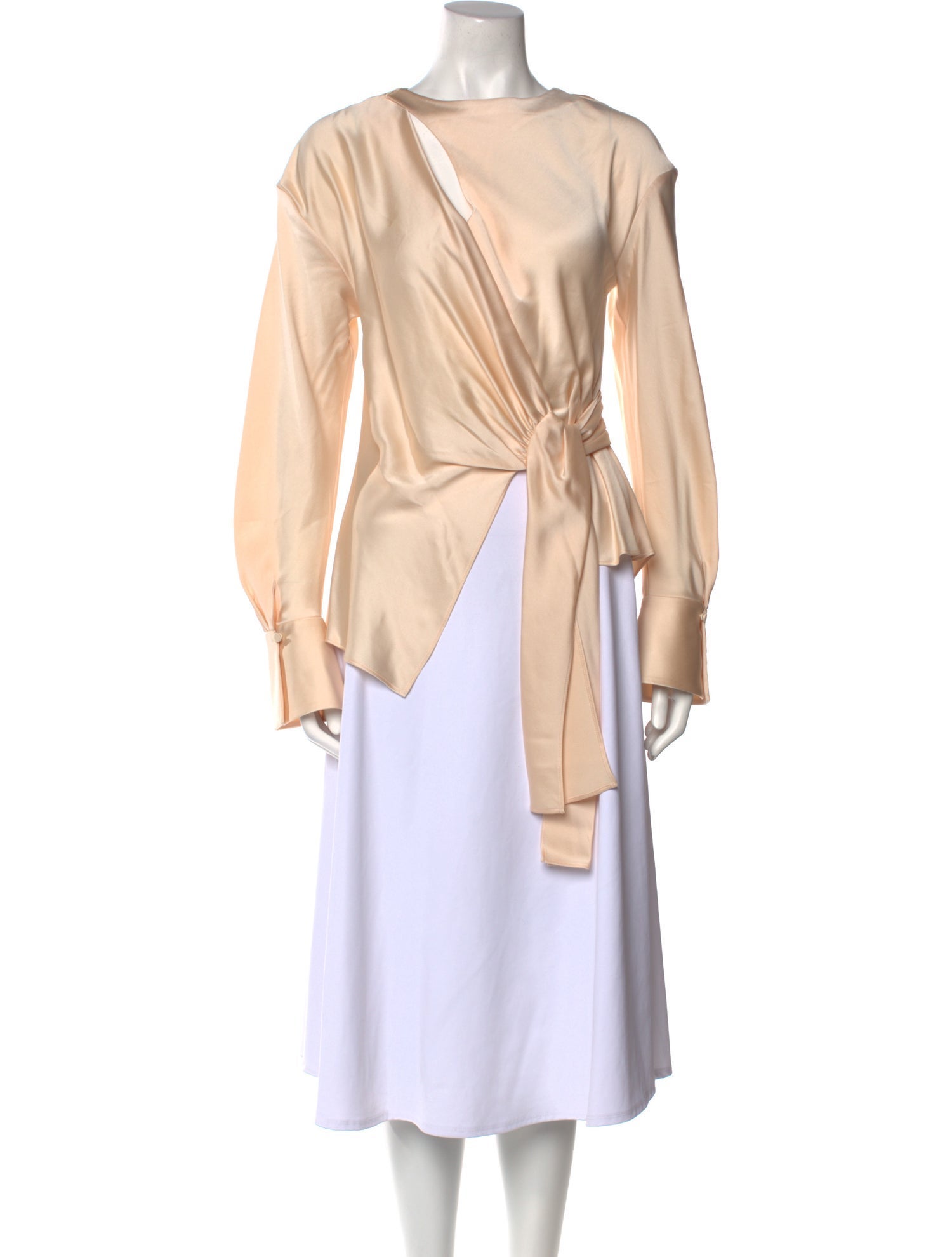 Simkhai Satin Bateau Neckline Blouse