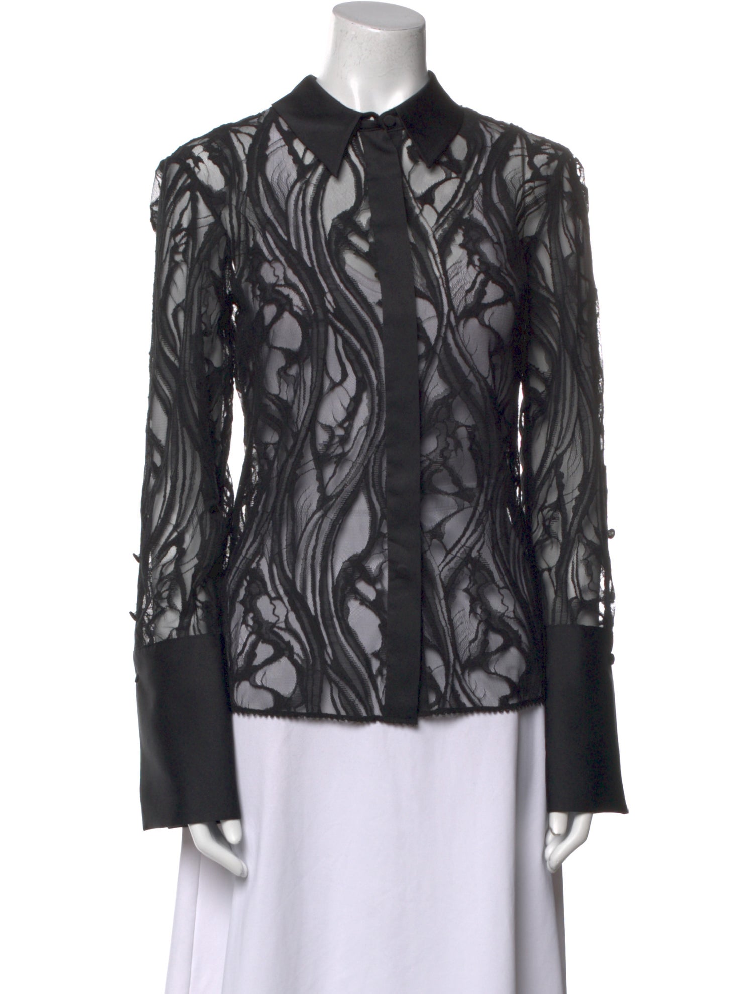Simkhai Lace Pattern Long Sleeve Button-Up Top w/ Tags