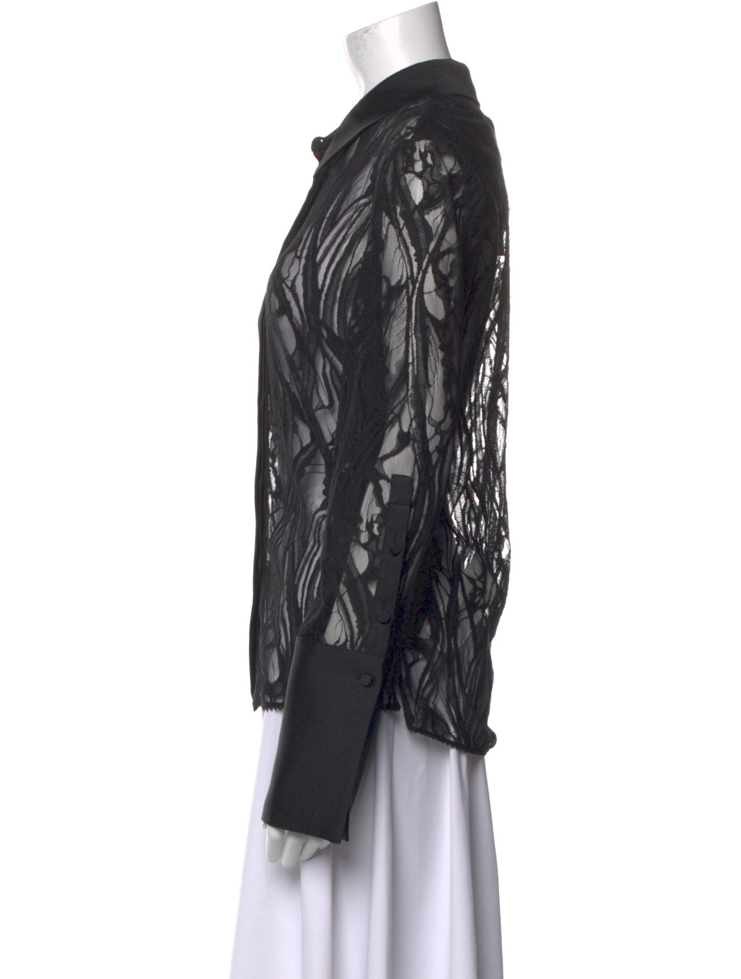 Simkhai Lace Pattern Long Sleeve Button-Up Top w/ Tags