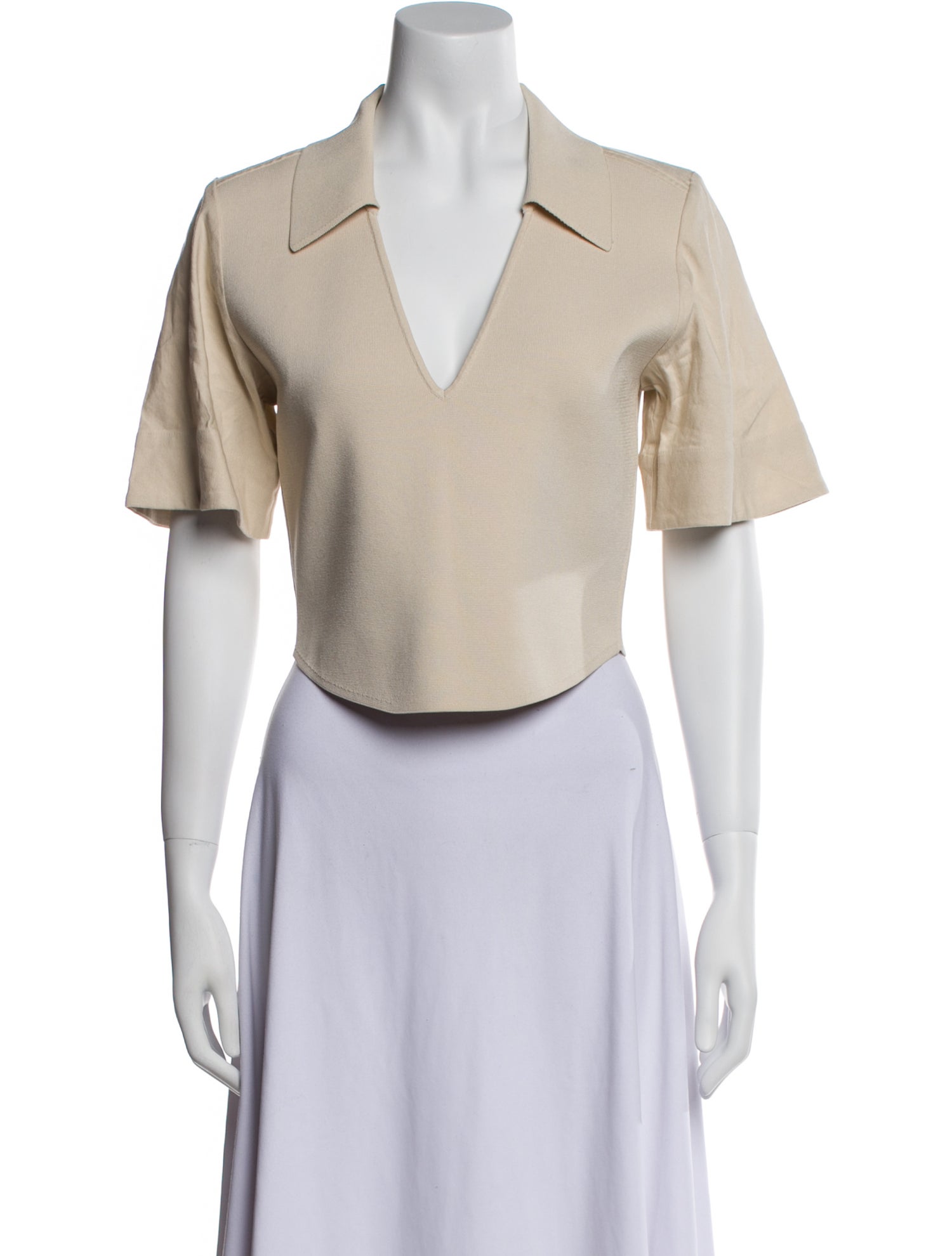 Simkhai V-Neck Short Sleeve Crop Top