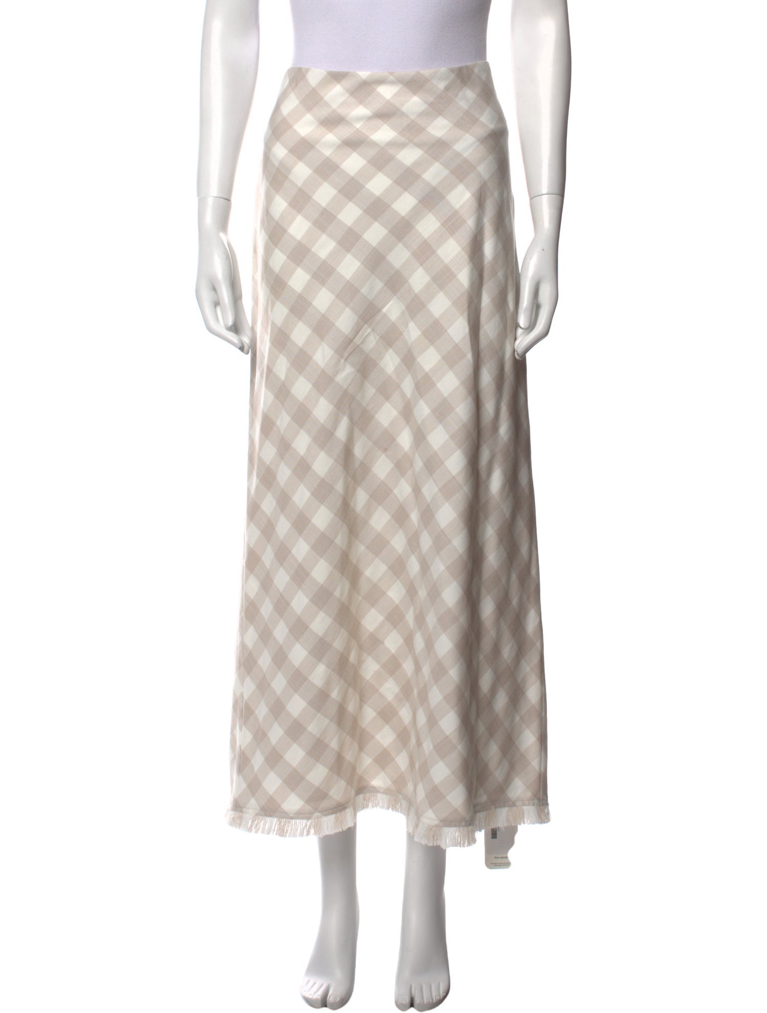 Simkhai Plaid Print Midi Length Skirt