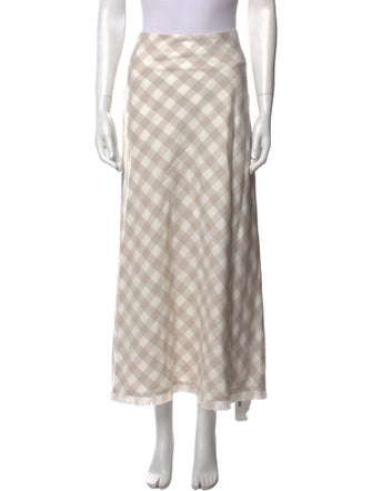 Simkhai Plaid Print Midi Length Skirt