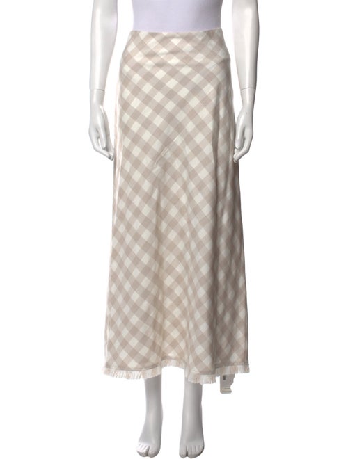 Simkhai Plaid Print Midi Length Skirt