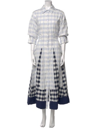 Simkhai Plaid Print Long Dress