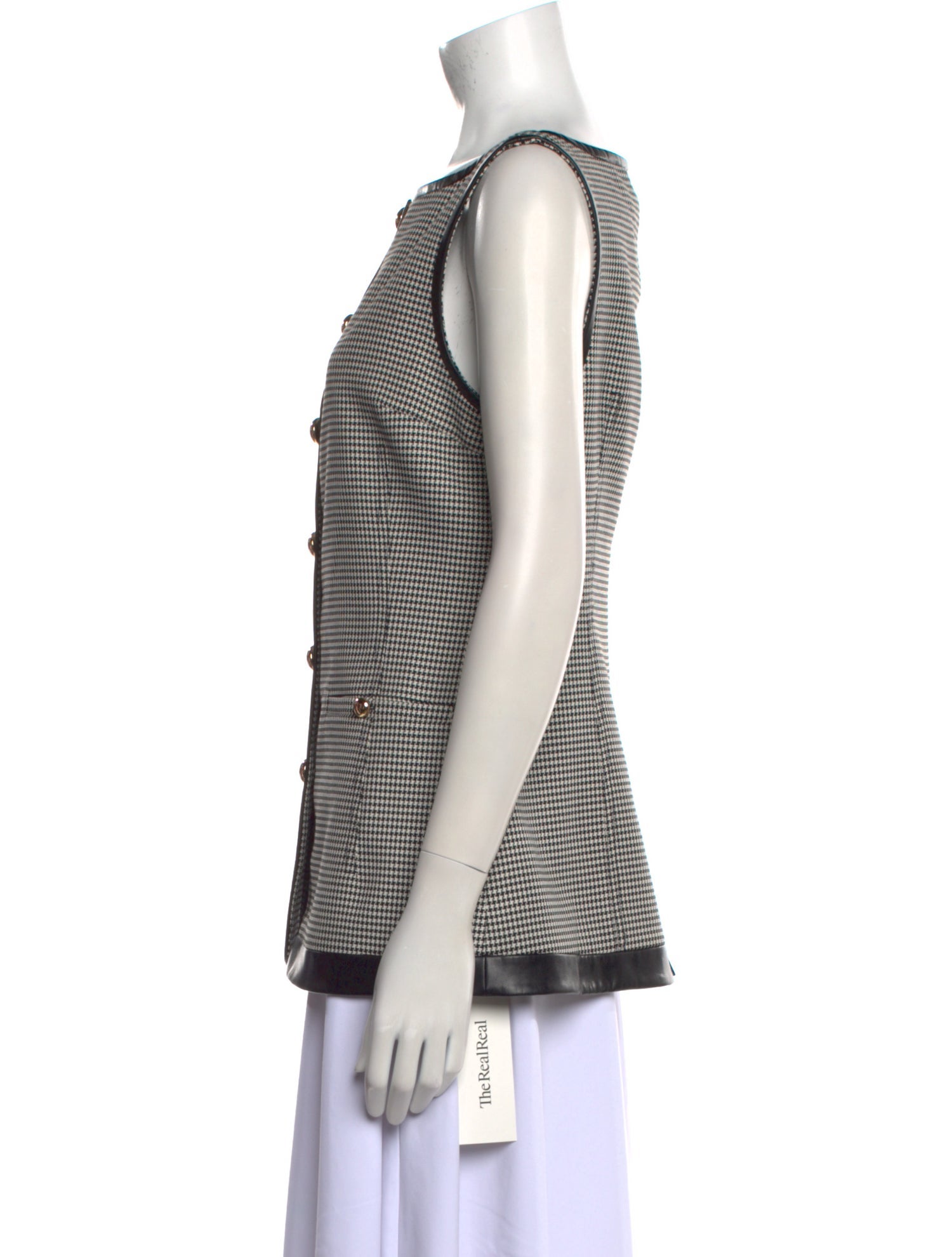 Simkhai Plaid Print Bateau Neckline Top