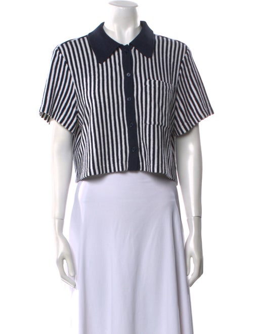 Simkhai Striped Short Sleeve Crop Top