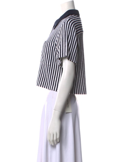 Simkhai Striped Short Sleeve Crop Top