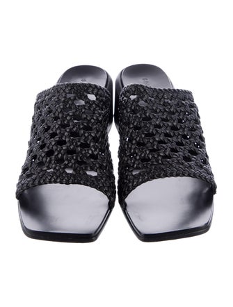 Simkhai Leather Braided Accents Slides