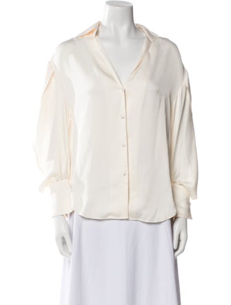 Simkhai Long Sleeve Button-Up Top