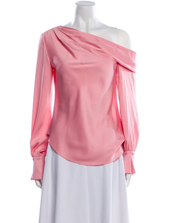 Simkhai One-Shoulder Long Sleeve Blouse