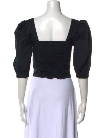 Simkhai Square Neckline Three-Quarter Sleeve Crop Top