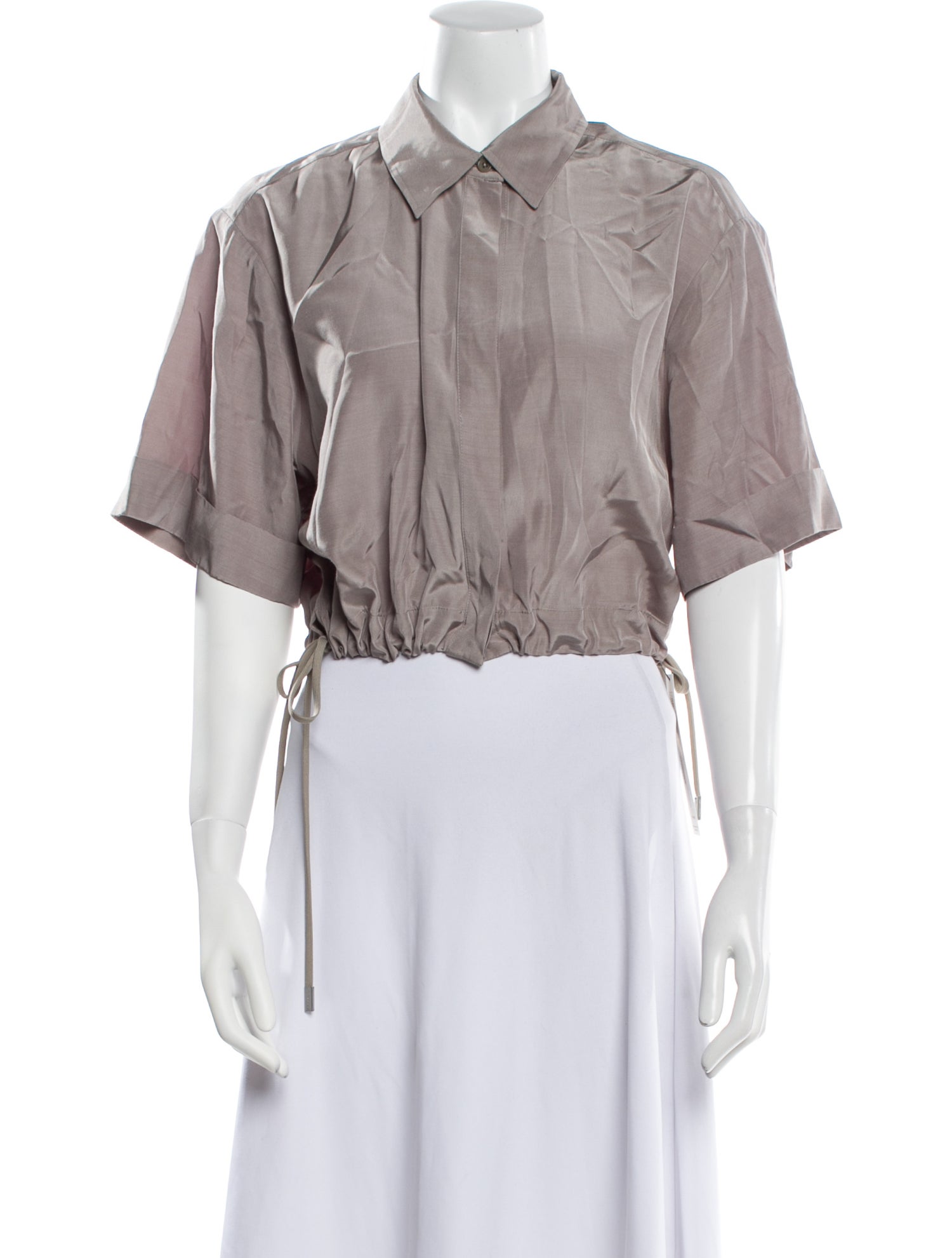 Simkhai Three-Quarter Sleeve Crop Top