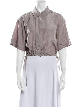 Simkhai Three-Quarter Sleeve Crop Top