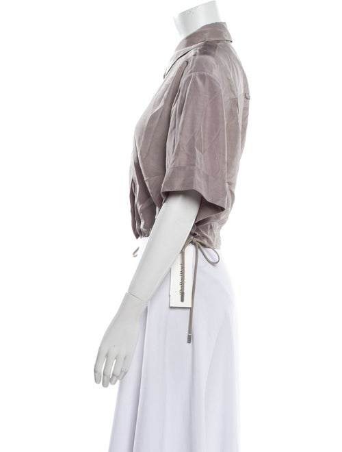 Simkhai Three-Quarter Sleeve Crop Top