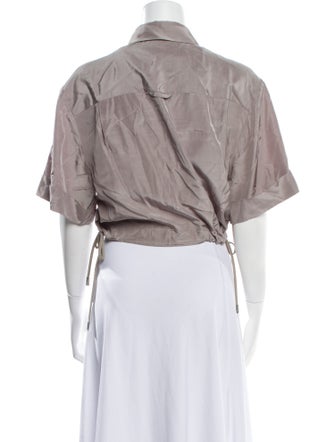 Simkhai Three-Quarter Sleeve Crop Top