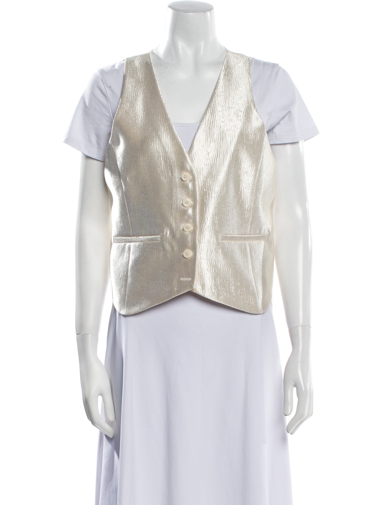 Simkhai V-Neck Short Sleeve Crop Top