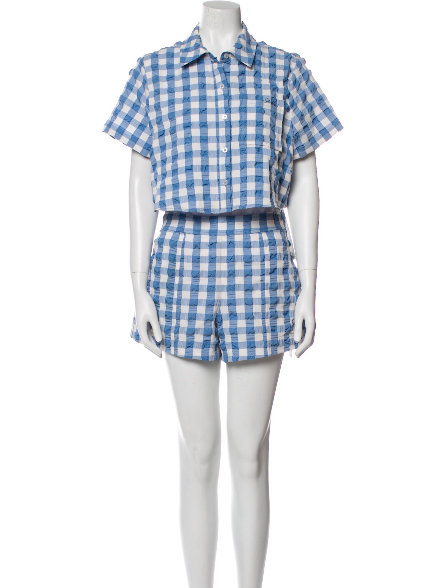 Simkhai Plaid Print Short Set