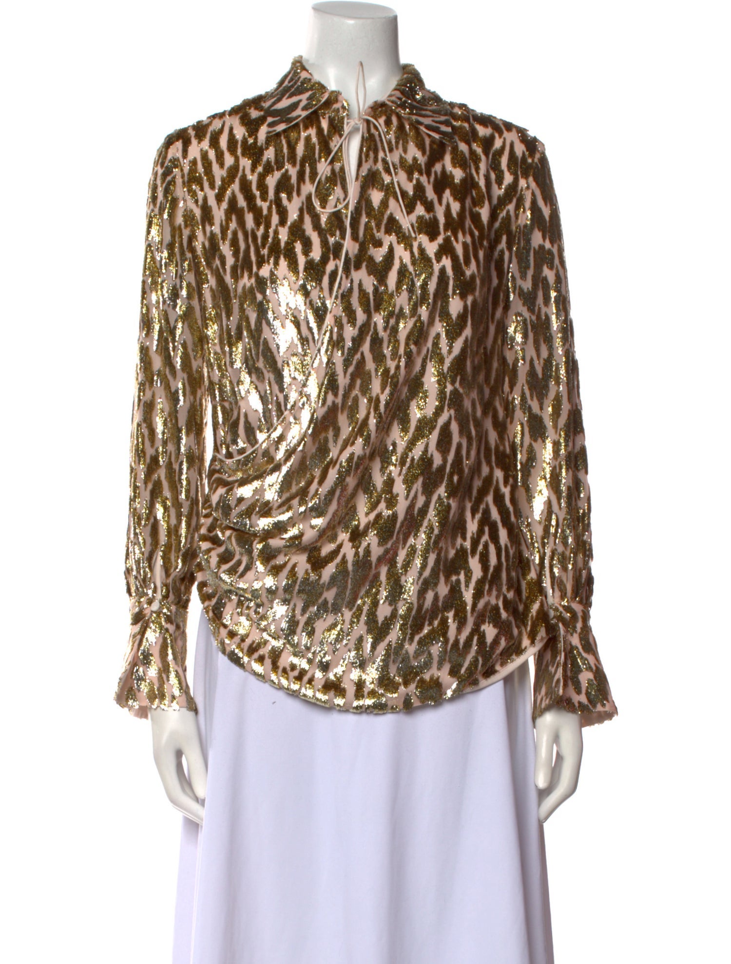 Simkhai Animal Print Mock Neck Blouse w/ Tags