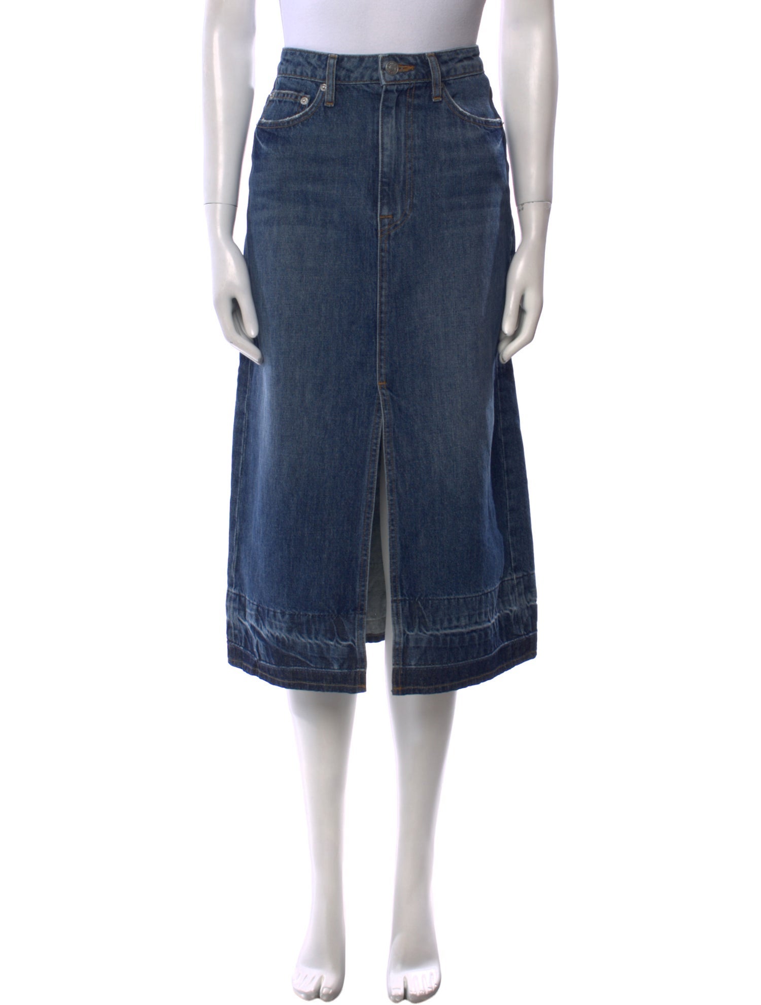 Simkhai Distressed Accents Midi Length Skirt