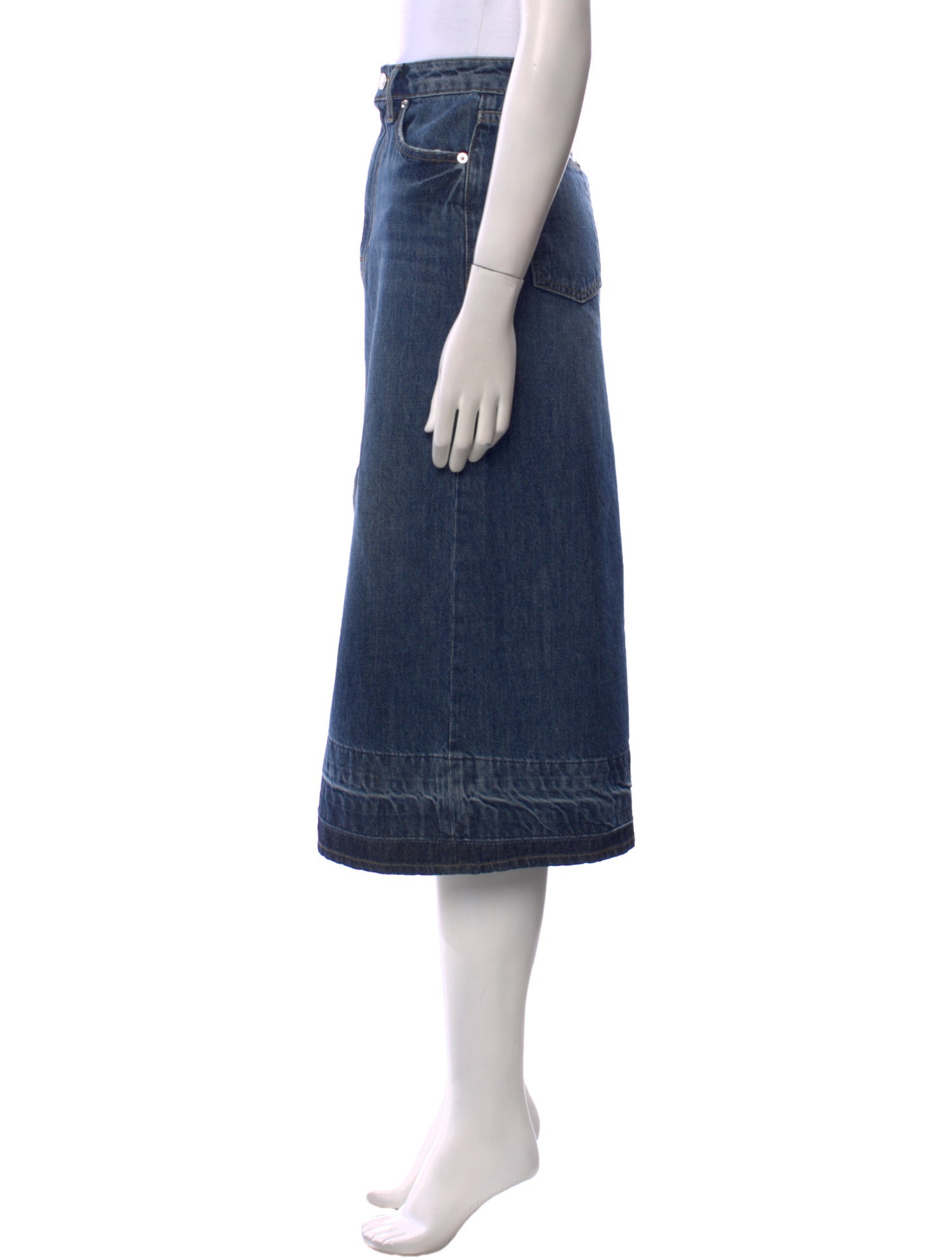 Simkhai Distressed Accents Midi Length Skirt