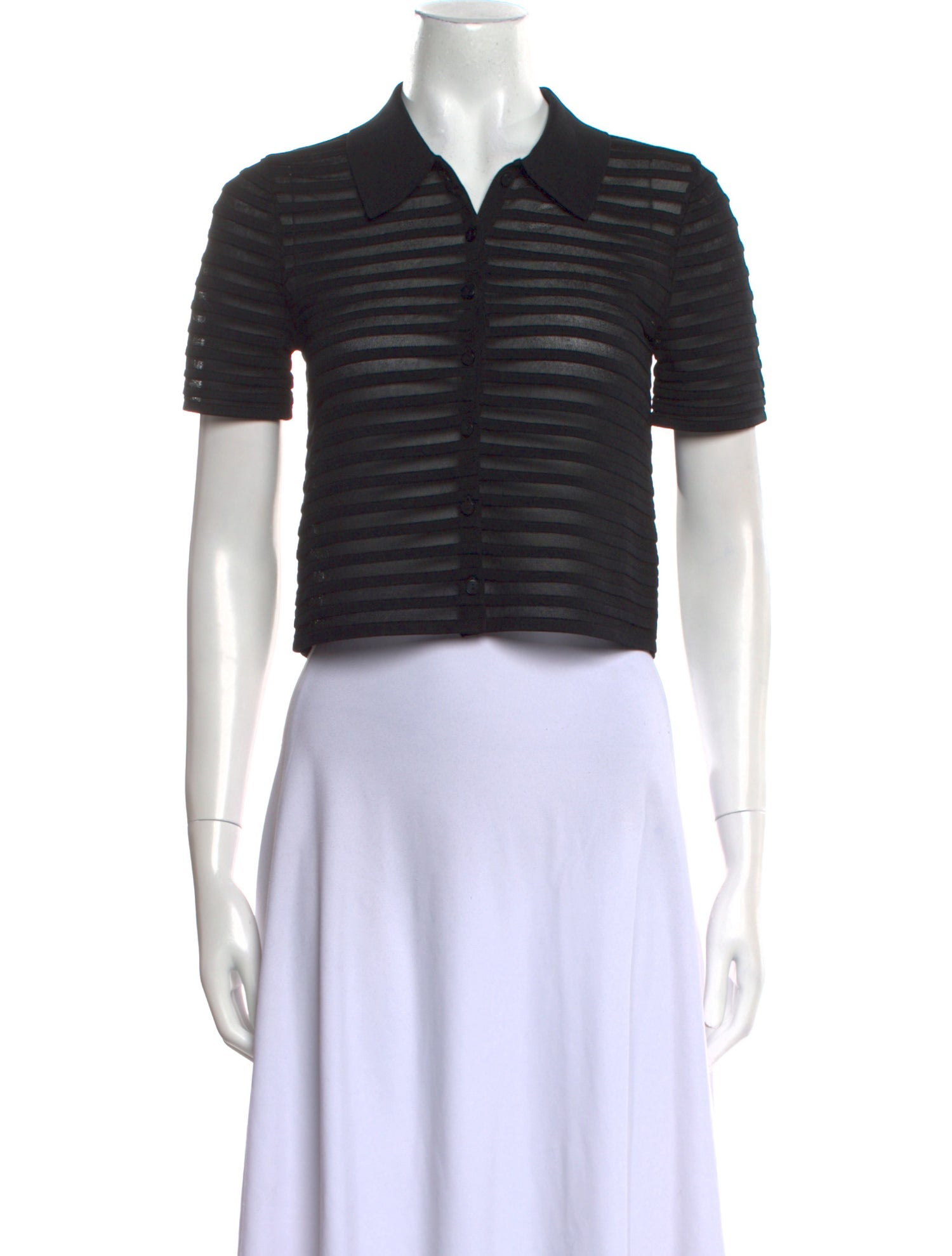 Simkhai Striped Short Sleeve Crop Top