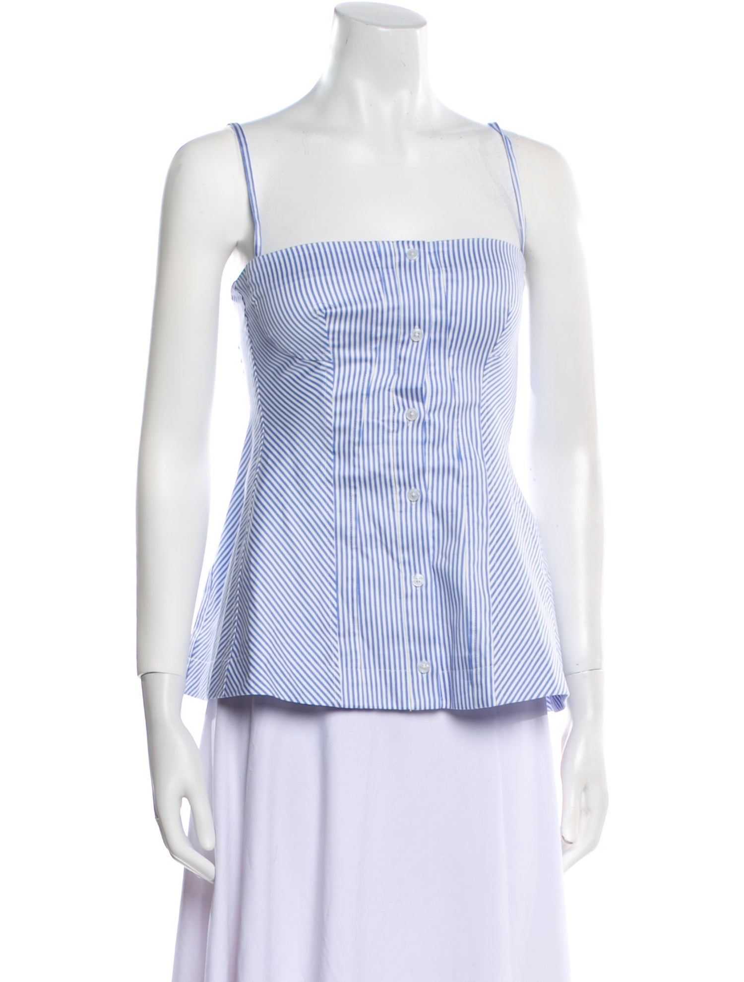 Simkhai Striped Square Neckline Top