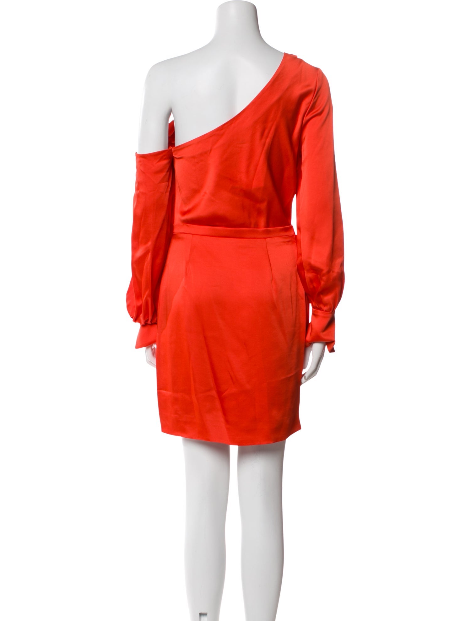 strapless open back dress Fabiana Peach One Shoulder Asymmetric Hem Ruched Midi Dress – Get That Trend main image 1
