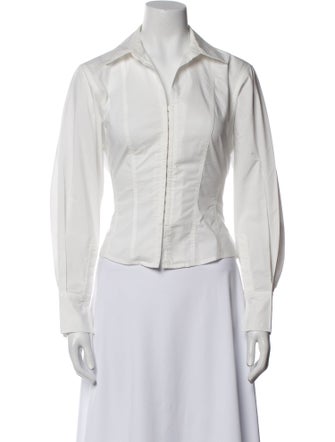 Simkhai Long Sleeve Button-Up Top